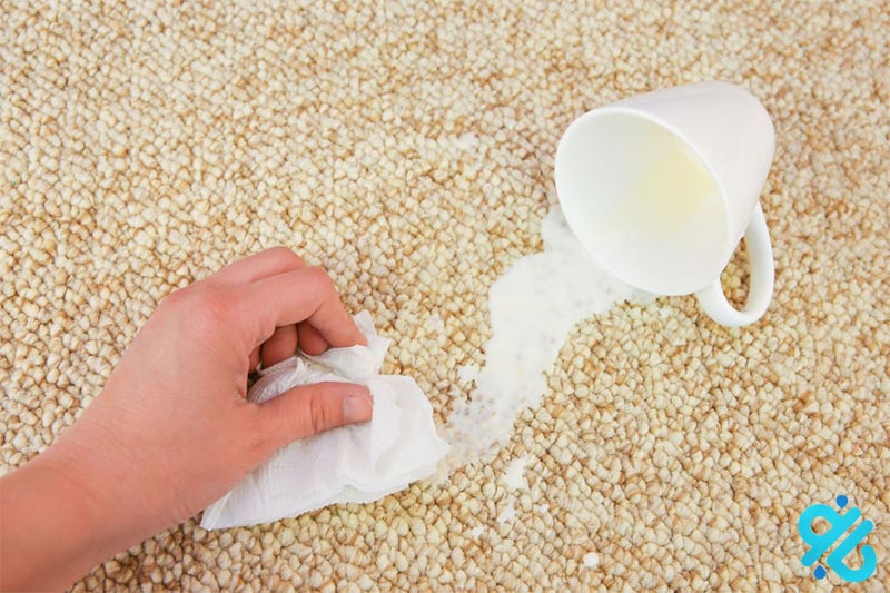 ترفندهای پاک کردن لکه شیر بروی فرش